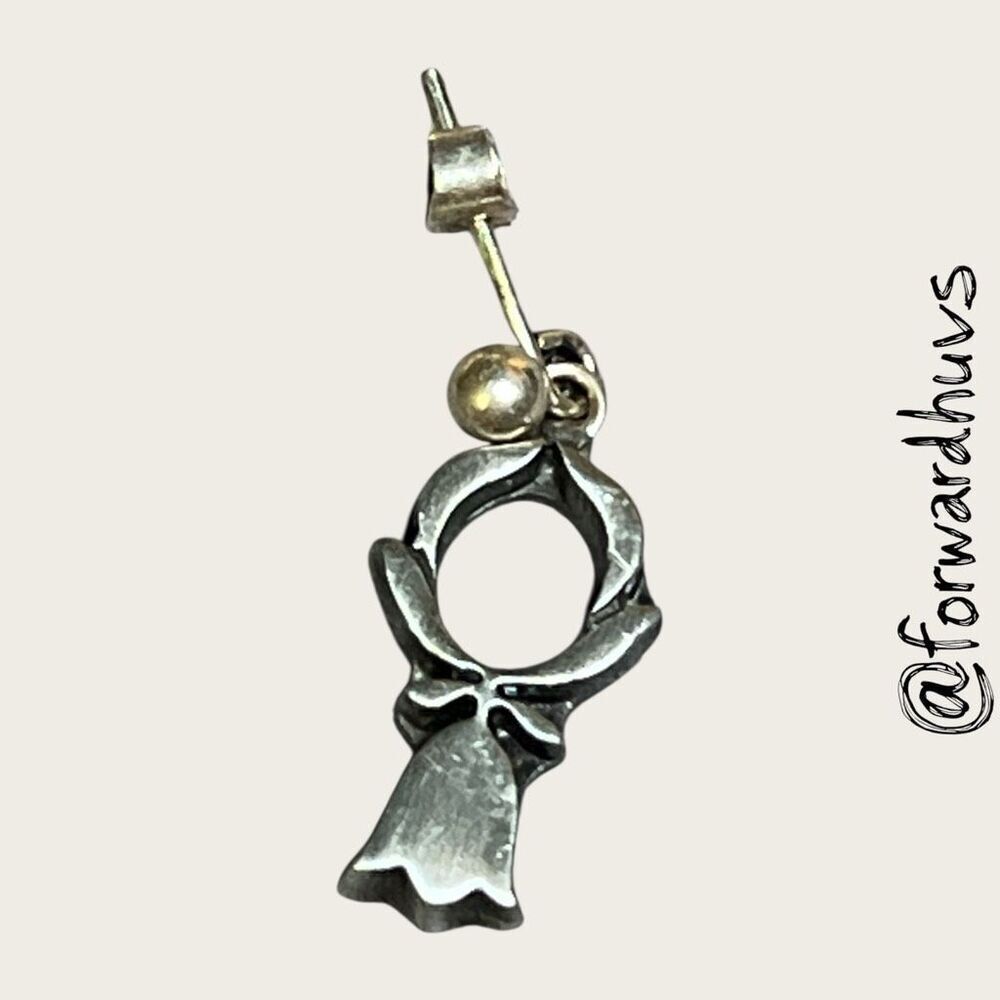 Vintage Swedish Pewter Earrings – Stylized Folk Figures, Marked “Sweden”
